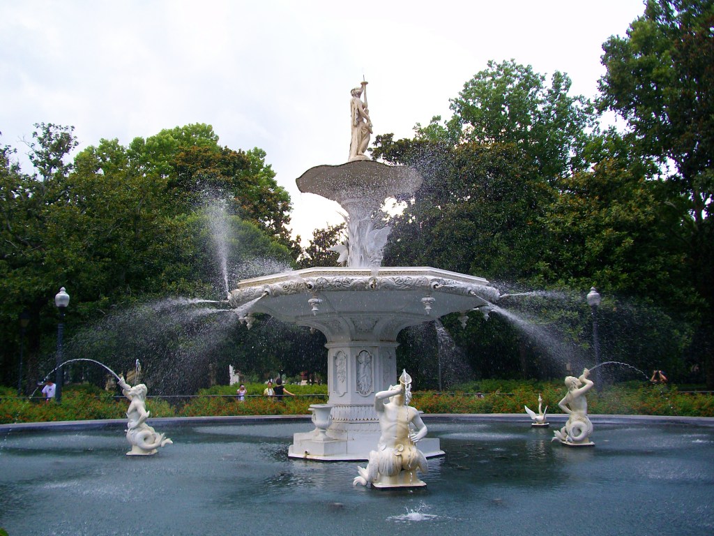 This fountain is a replica of one in Paris, but this one was mail ordered from NYC from a catalog