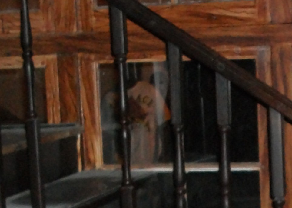 Zoomed in from the last picture. See the face over his shoulder? There was no one behind him and no one in the courtyard. What do you think?